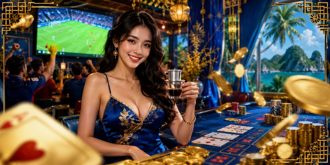 Không gian cà phê Hà Nội với người chơi Baccarat trên điện thoại bên tách cà phê trứng
