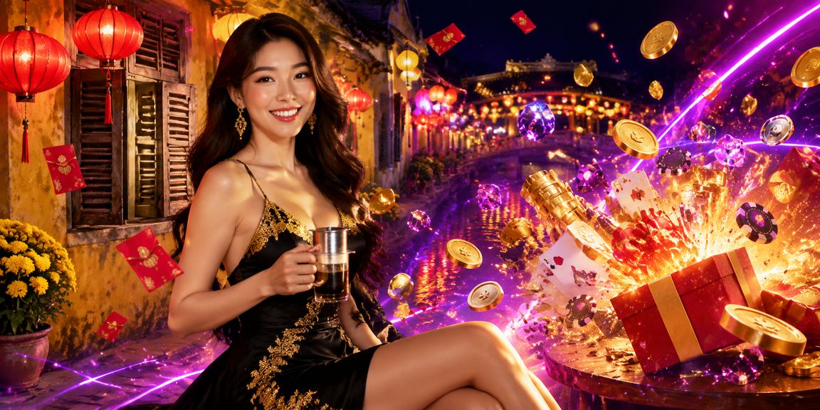 Khuyến mãi nạp tiền và phong bì đỏ may mắn tại Hội An phong cách Việt Nam